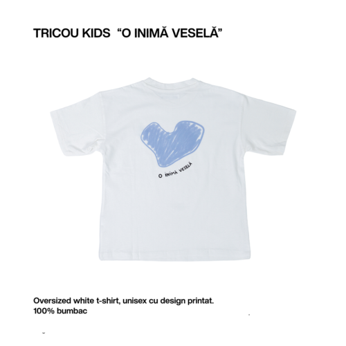 Tricou Kids "Inimă Veselă" Albastru