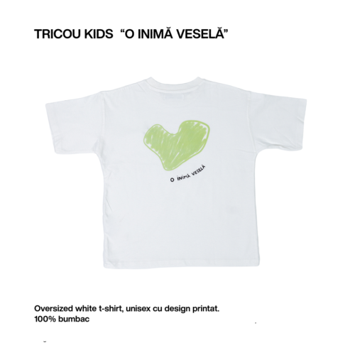 Tricou Kids "Inimă Veselă" Verde