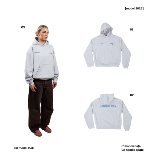 Hoodie Light Grey "MULTUMESC, ISUS"