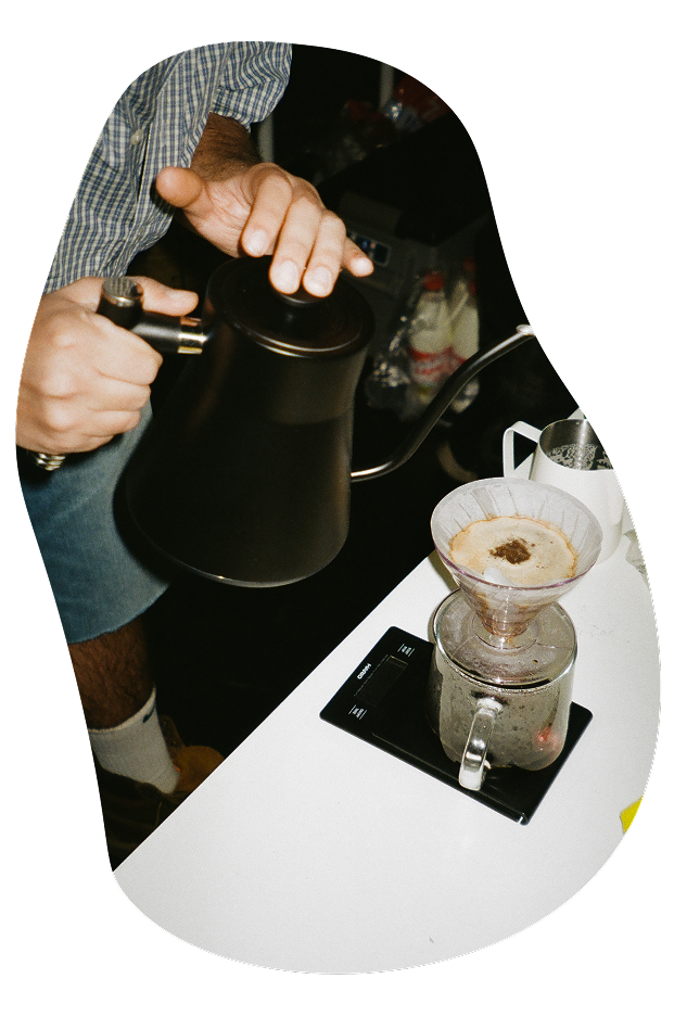 Pour-over coffee being brewed