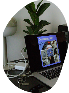 Laptop showing a web shop